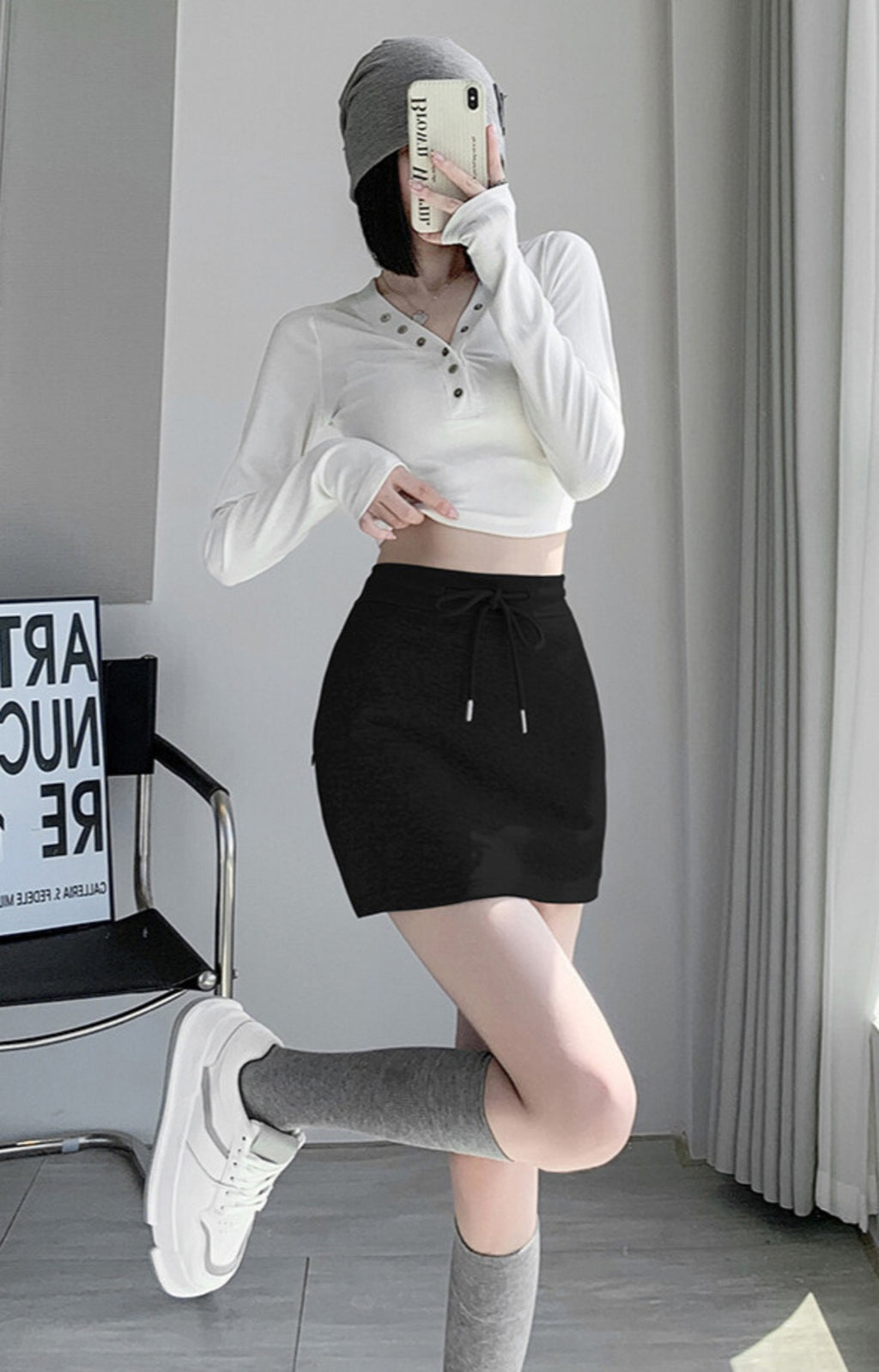 スポーティに盛れる！万能スウェット素材｜レイヤードスカート