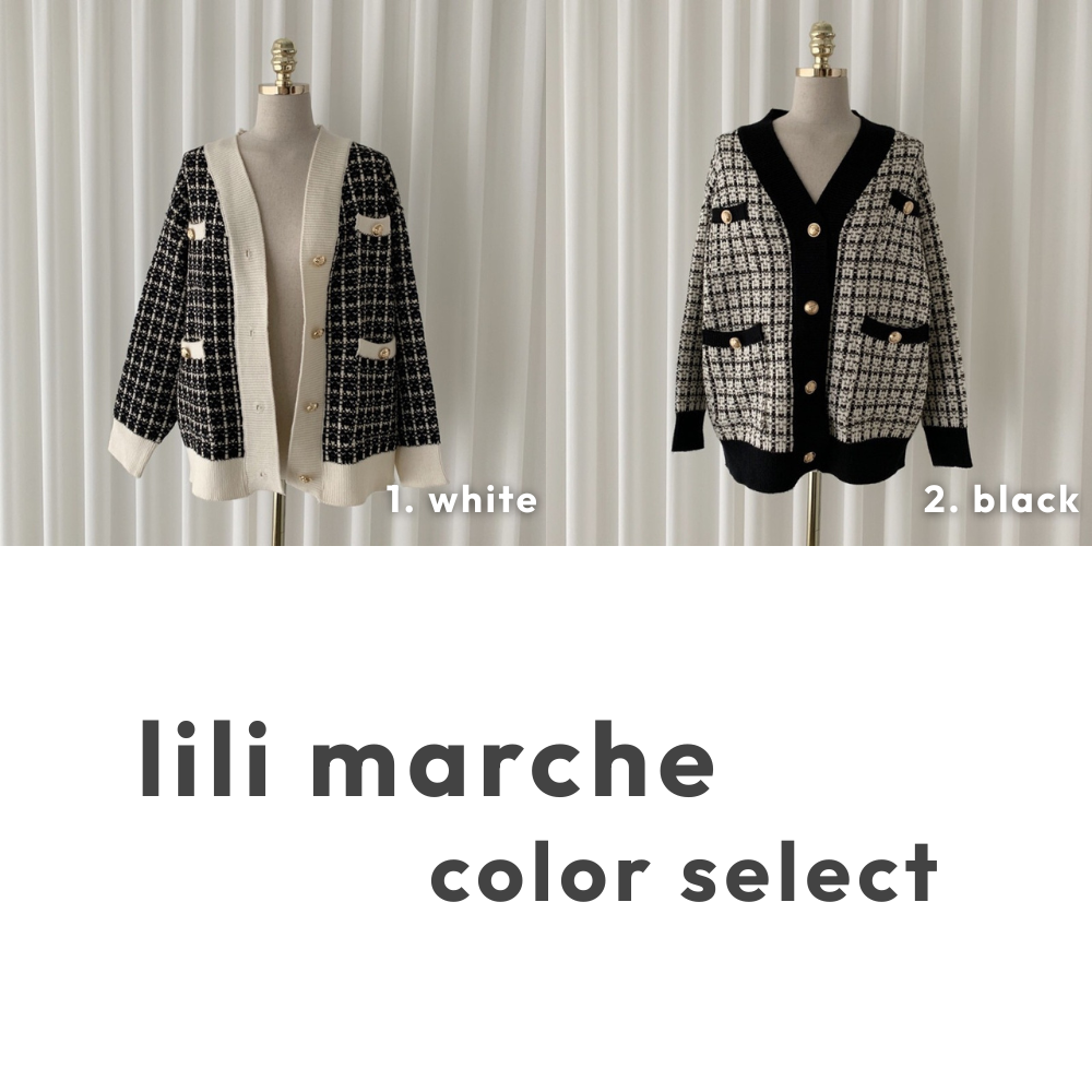 ツイードチェックカーディガン