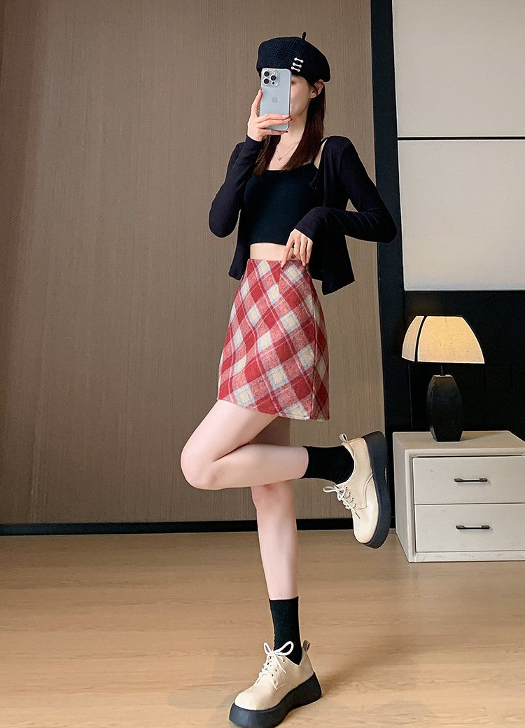 チェック柄ミニ｜Aラインスカート