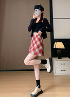 チェック柄ミニ｜Aラインスカート