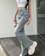 リボンカットフレアデニム