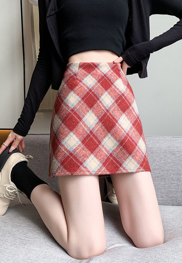 チェック柄ミニ｜Aラインスカート