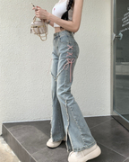 リボンカットフレアデニム