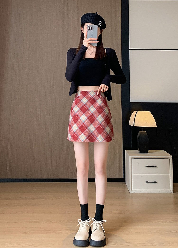 チェック柄ミニ｜Aラインスカート