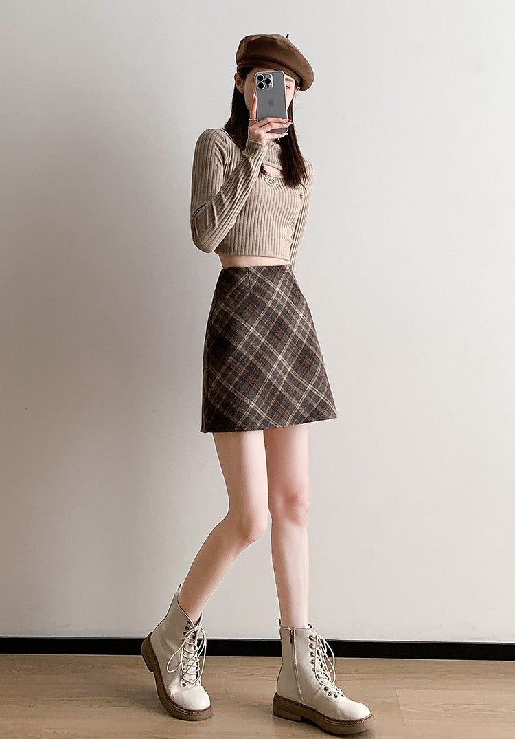 チェック柄ミニ｜Aラインスカート