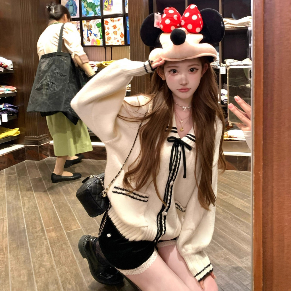 セーラーデザインニットカーディガン