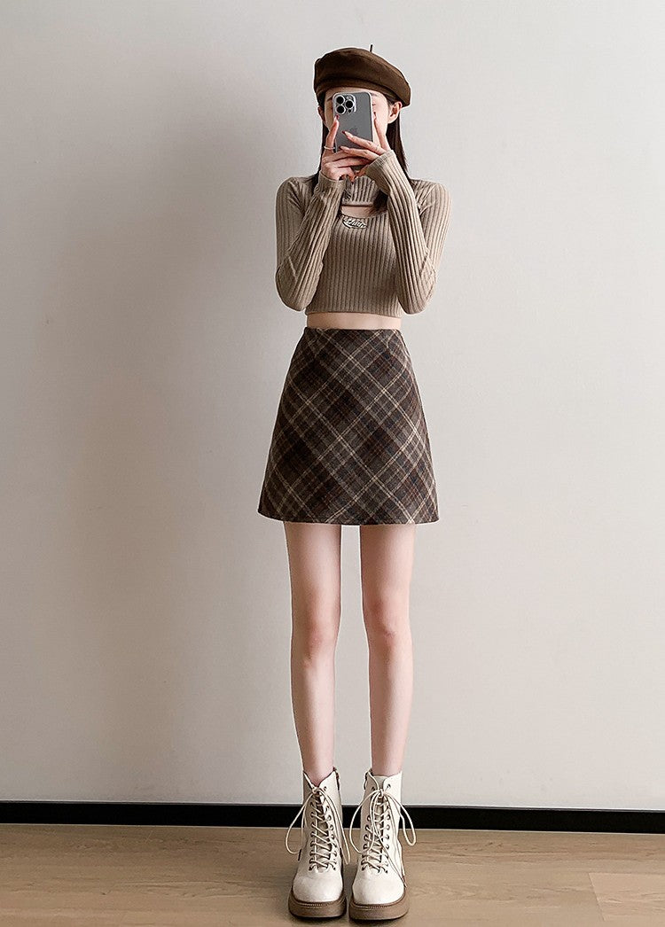 チェック柄ミニ｜Aラインスカート