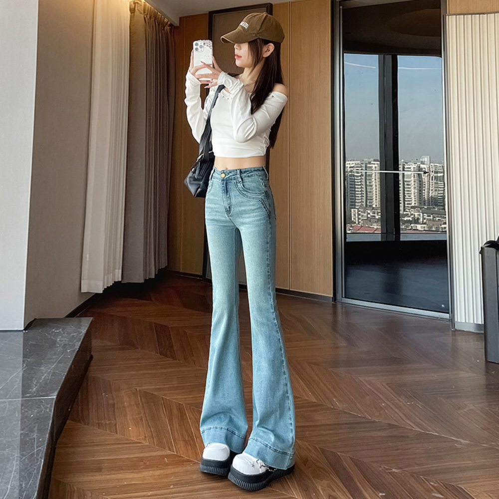 ハイウエストフレアデニム