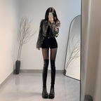 スリムフィットロングブーツ