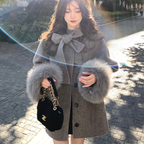 リボンファーショートコート