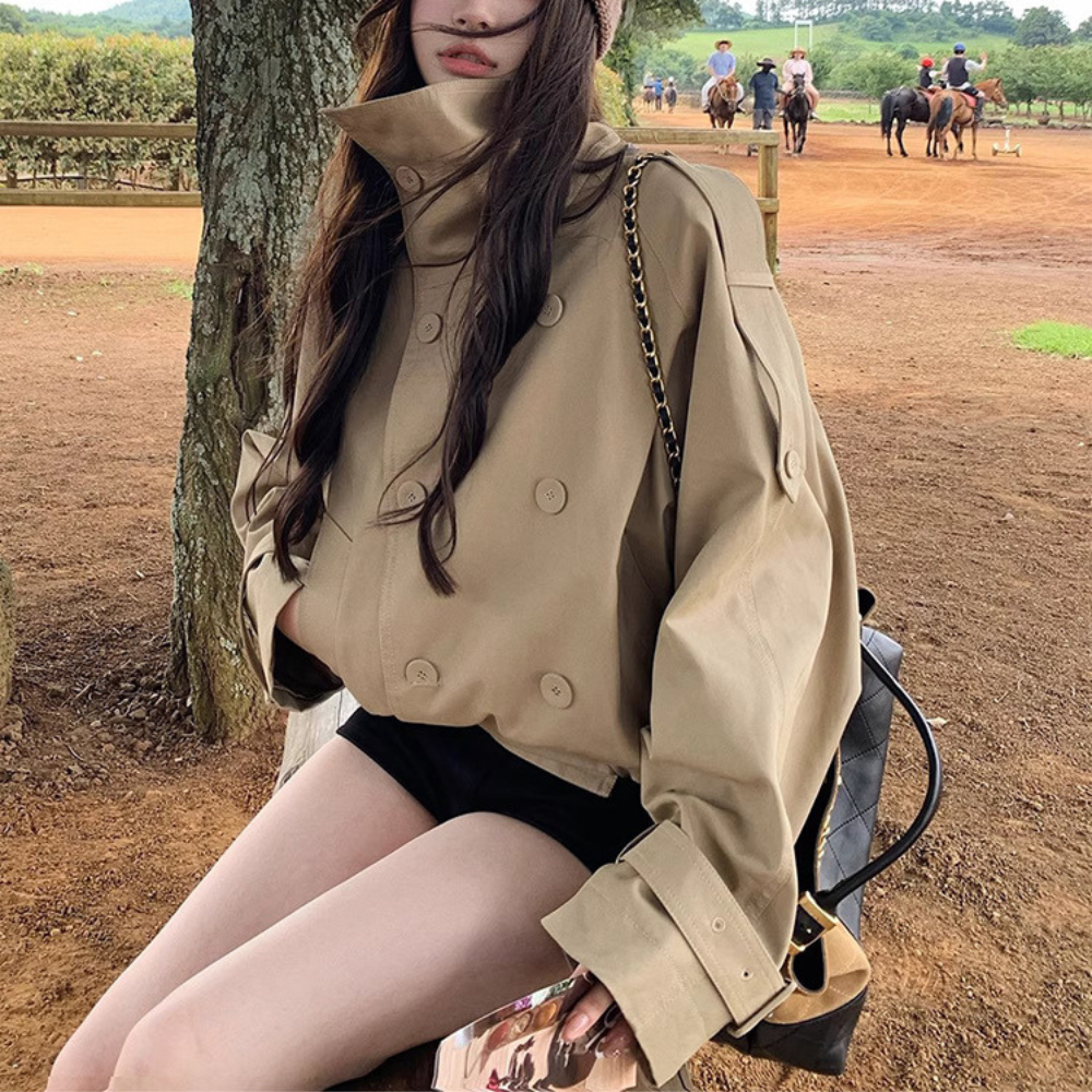 スタンドカラーダブルジャケット