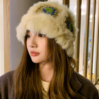 もこもこクロシェ｜フラワーパターンバケットハット