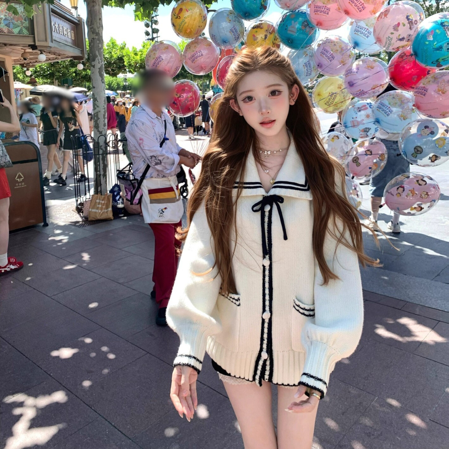 セーラーデザインニットカーディガン