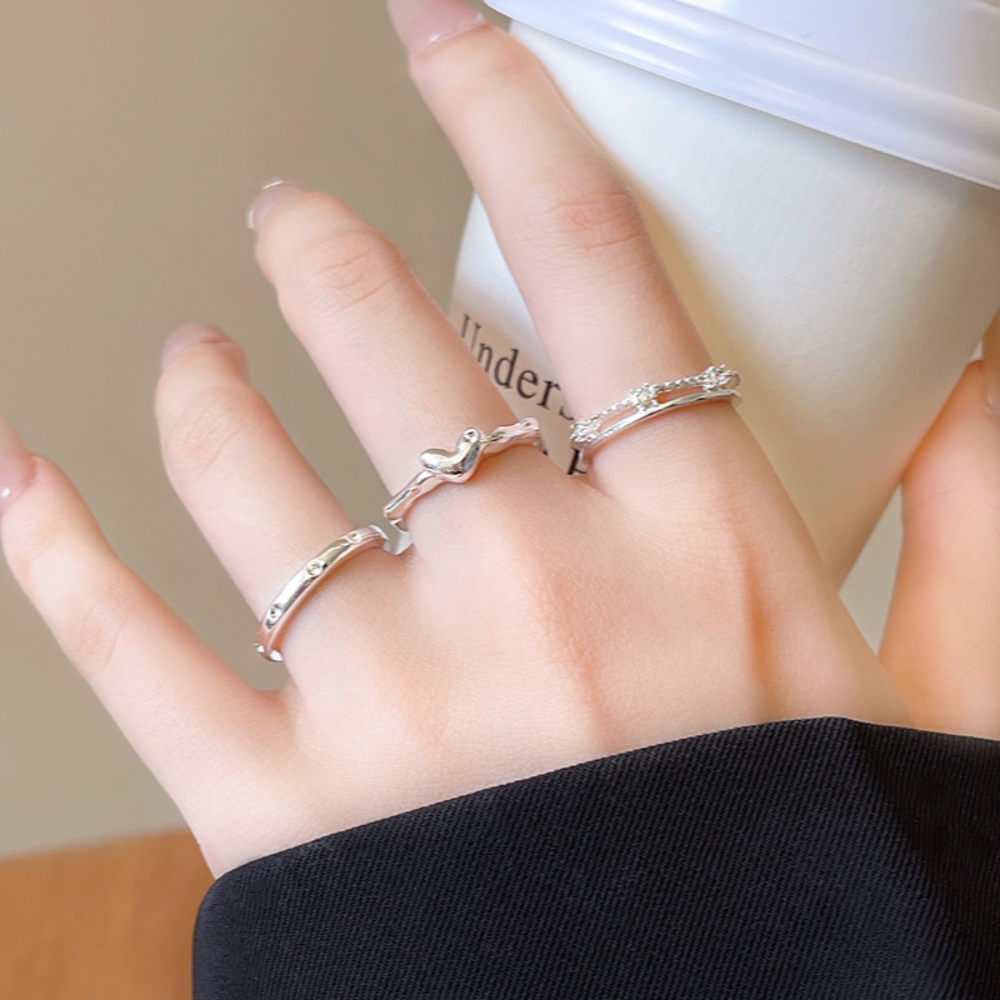 ハートモチーフリング3点セット