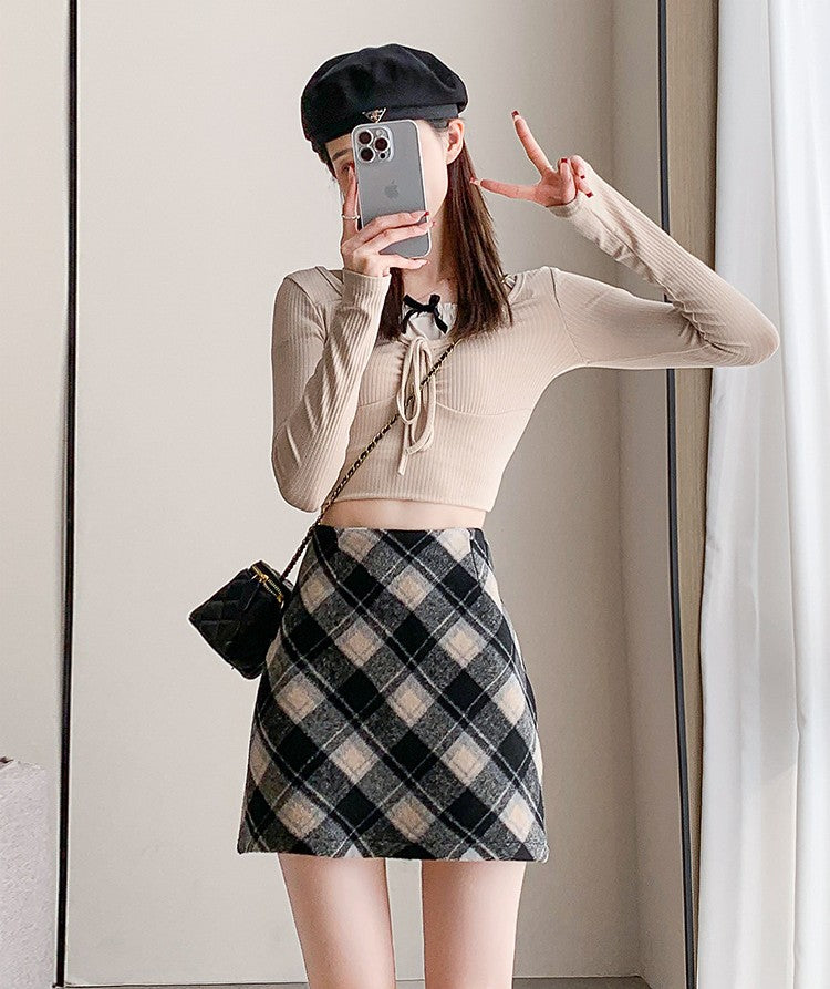 チェック柄ミニ｜Aラインスカート
