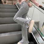 フリルリボンフレアデニム