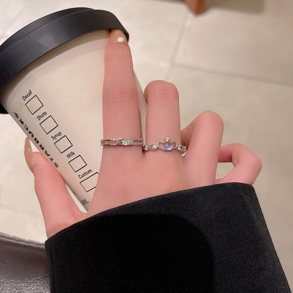 オーロラストーンリング 2点セット