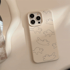 ゆるっとねこ柄｜ナチュラルベージュiPhoneケース