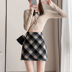 チェック柄ミニ｜Aラインスカート