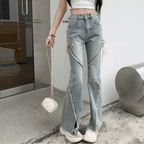 リボンカットフレアデニム