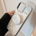 【MagSafe対応】シェルモチーフ＆キラきらラメ｜グリップ付きiPhoneケース