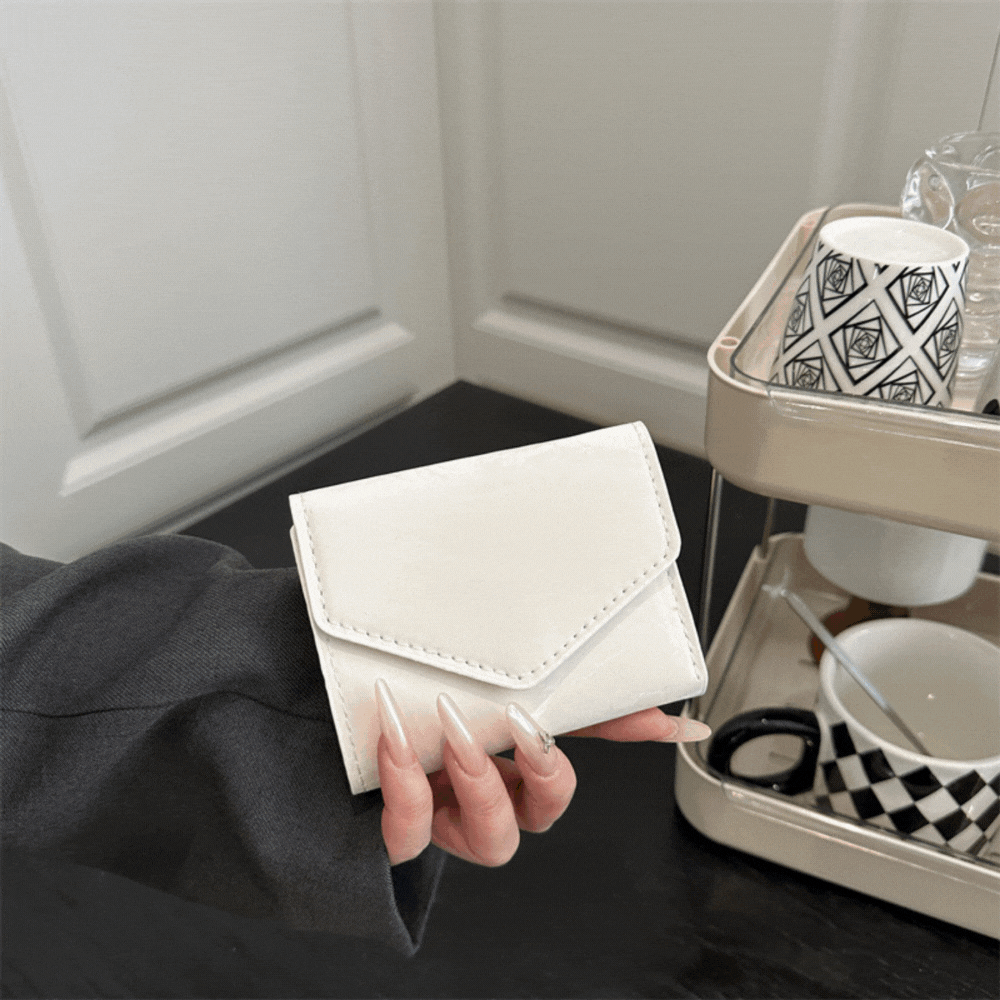 マーブル柄フラップ｜三つ折りミニ財布