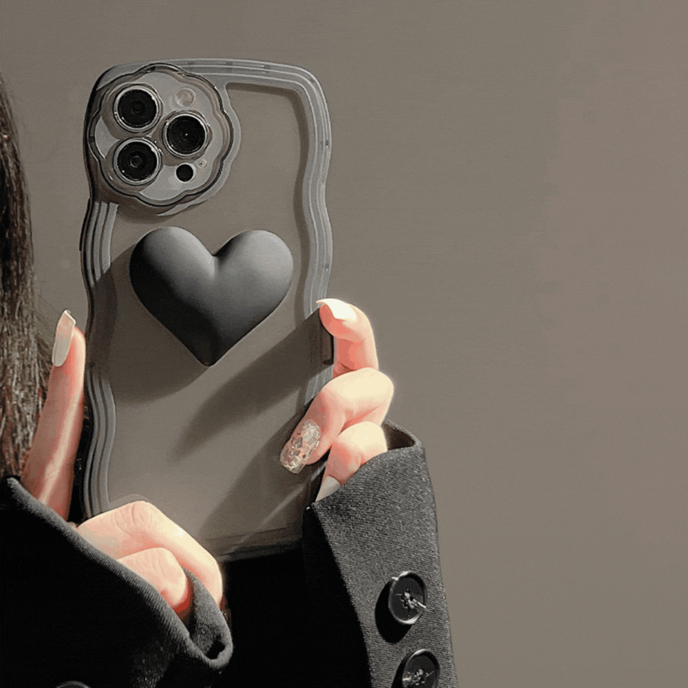 ハートチャーム｜クリア×立体デザインiPhoneケース