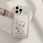 のんびりゆるねこ｜カードポケット付きクリアiPhoneケース