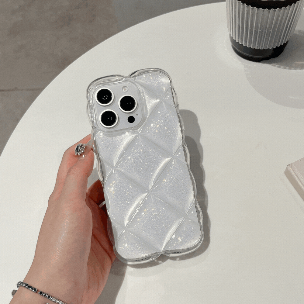 クリアキルティングラメiPhoneケース