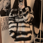 ゆるシルエット｜モノクロボーダーニットワンピース