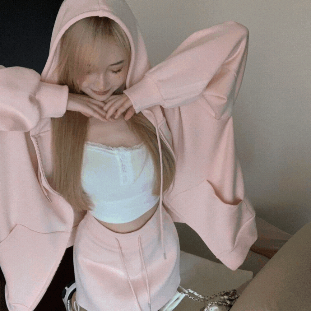 フーディー×ミニスカート セットアップ