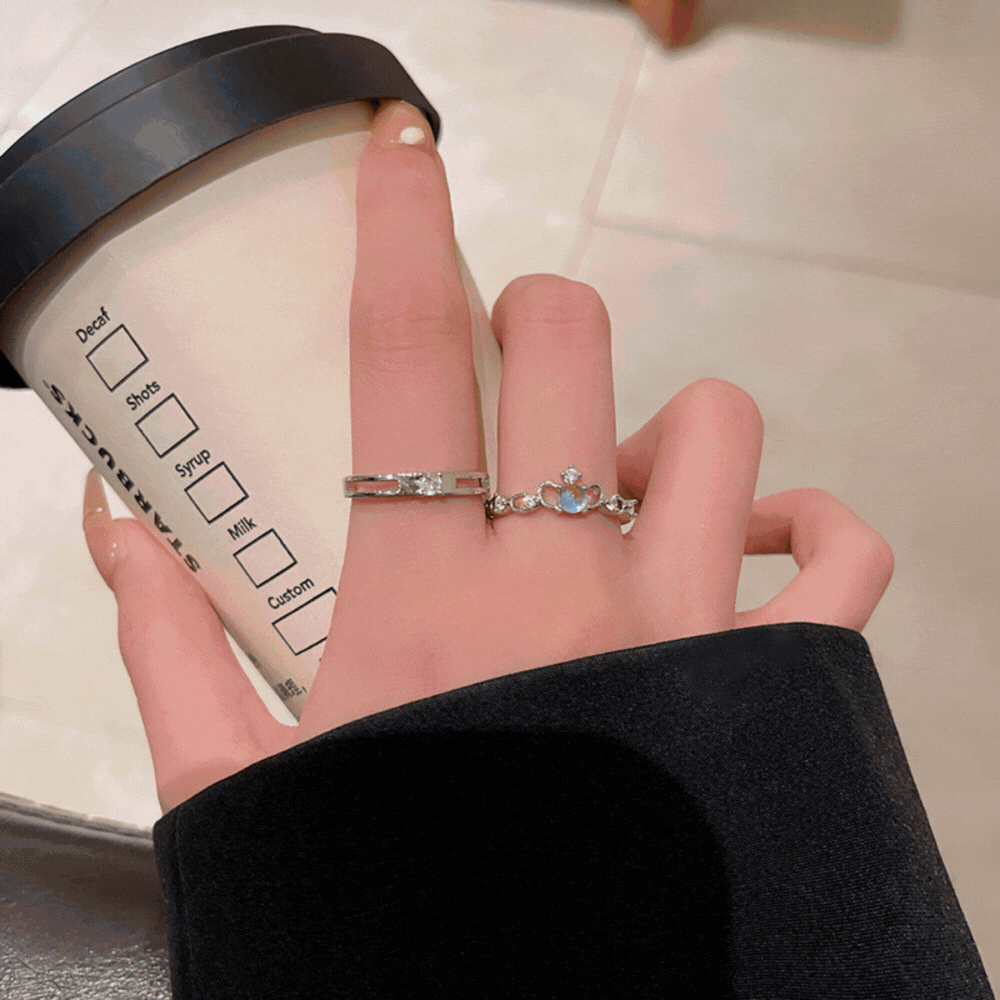 オーロラストーンリング 2点セット