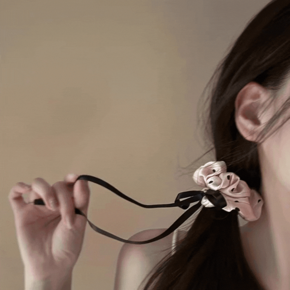 ドット柄リボン｜ガーリーシュシュ