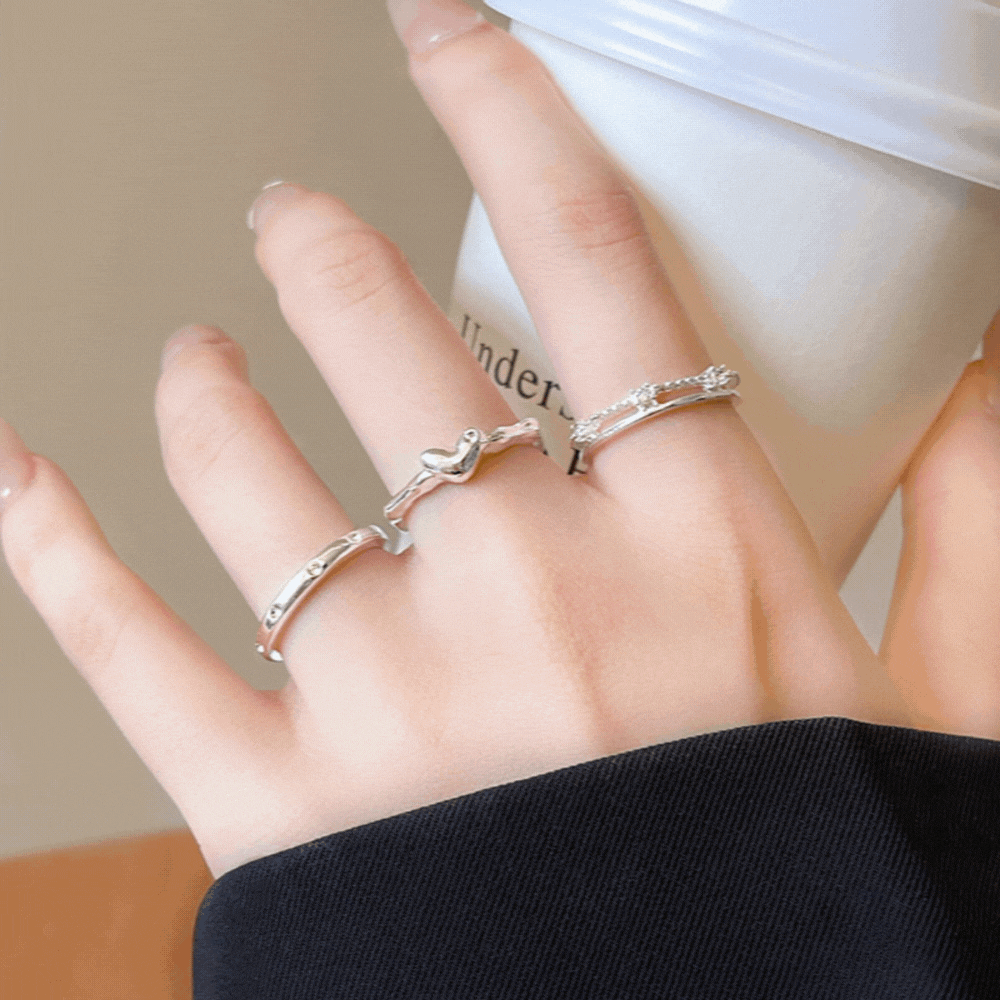 ハートモチーフリング3点セット