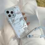 アニマル柄｜ストラップ付きミラーiPhoneケース