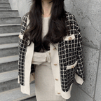 ツイードチェックカーディガン