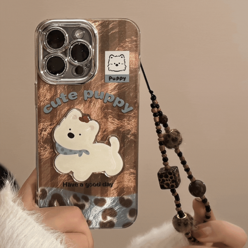 ビーズチャーム付き｜ころんとシルエットのiPhoneケース