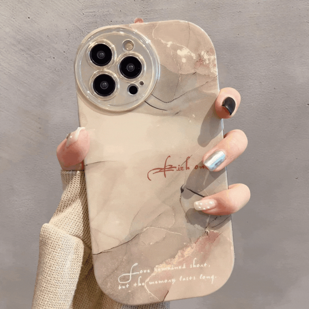 丸みフォルム×大理石マーブル｜高品質シリコンiPhoneケース