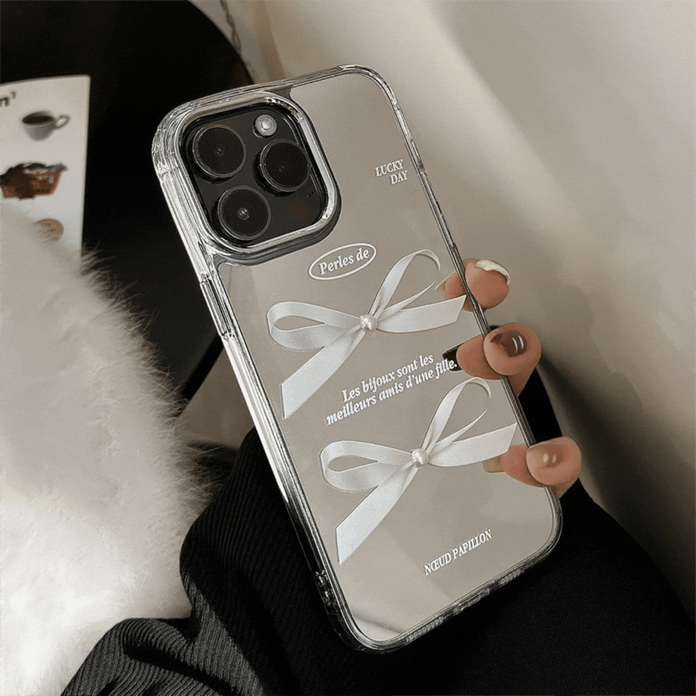 キラッと映えるミラー｜リボンパール iPhoneケース
