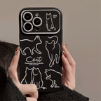 猫シルエット｜モノトーンiPhoneケース