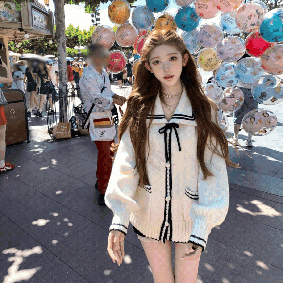 セーラーデザインニットカーディガン