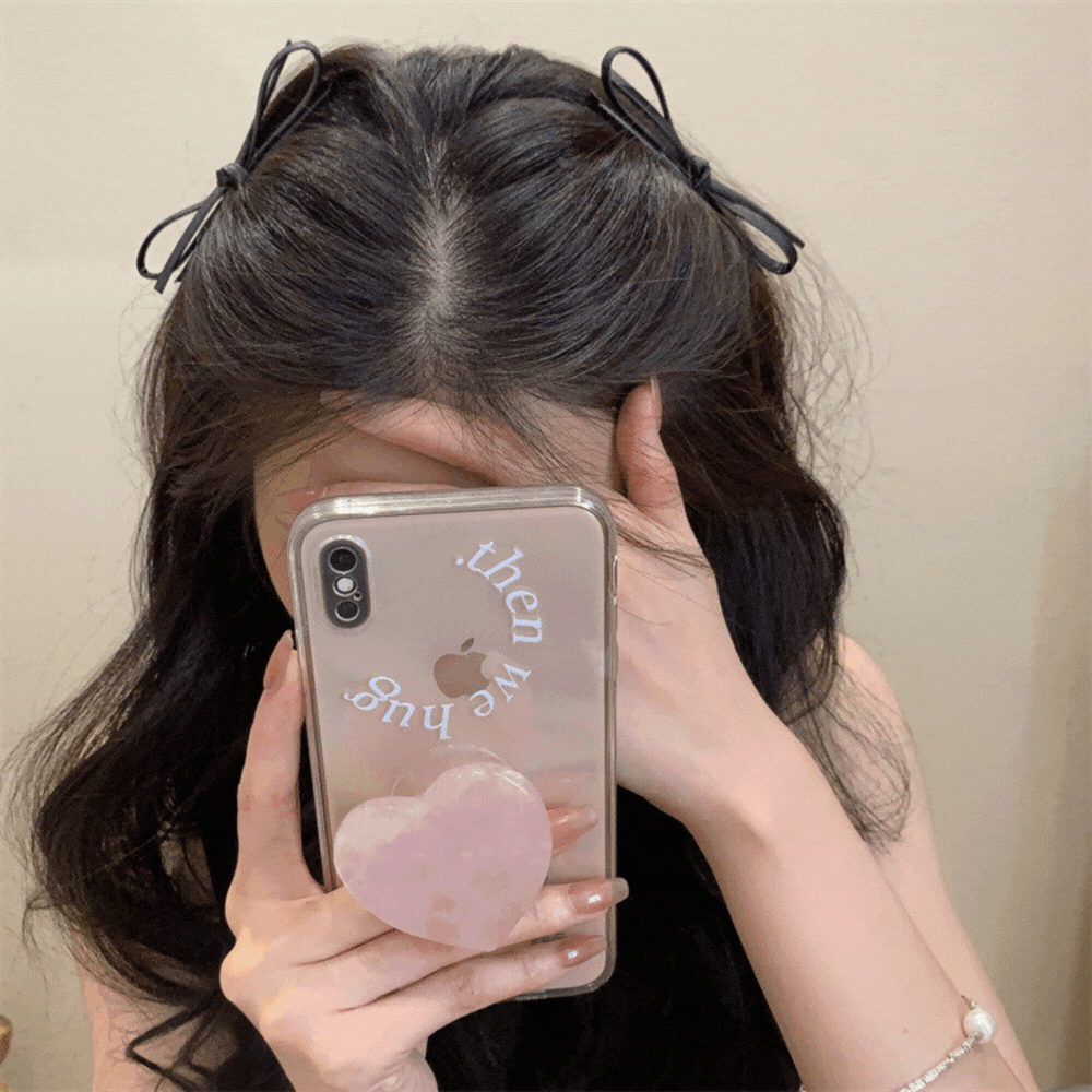 レザー調リボン｜シンプルヘアクリップ