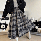 あたたかチェック柄｜ふんわりフレアスカート