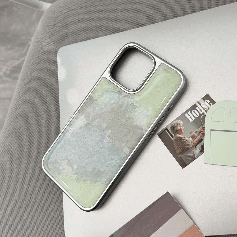 とろけるペールグリーン｜ニュアンスアートiPhoneケース