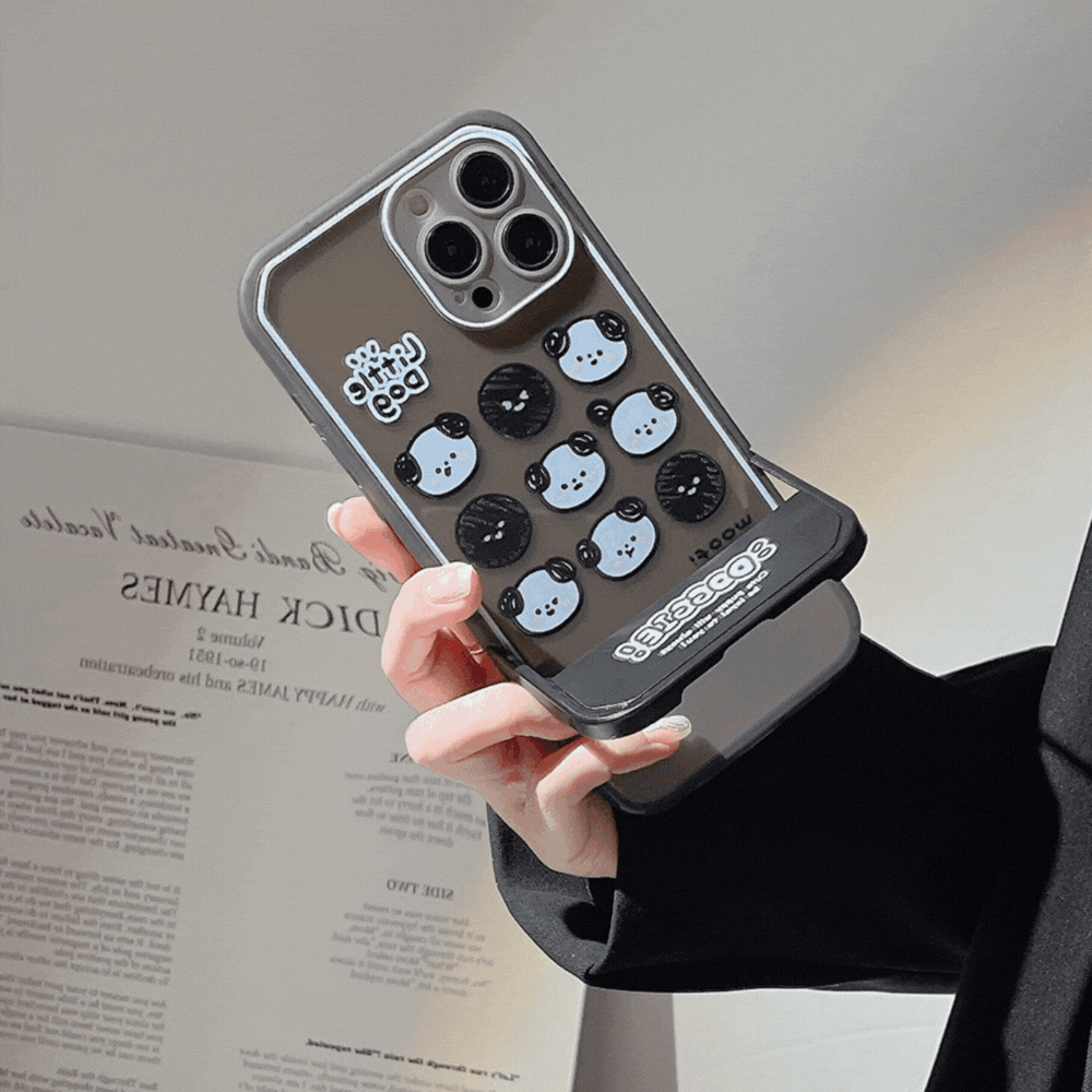 ゆる顔の子犬たち｜クリアスタンドケース