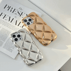 メタリックキルティングiPhoneケース