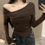 マルチショルダードレープトップス