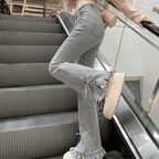 フリルリボンフレアデニム