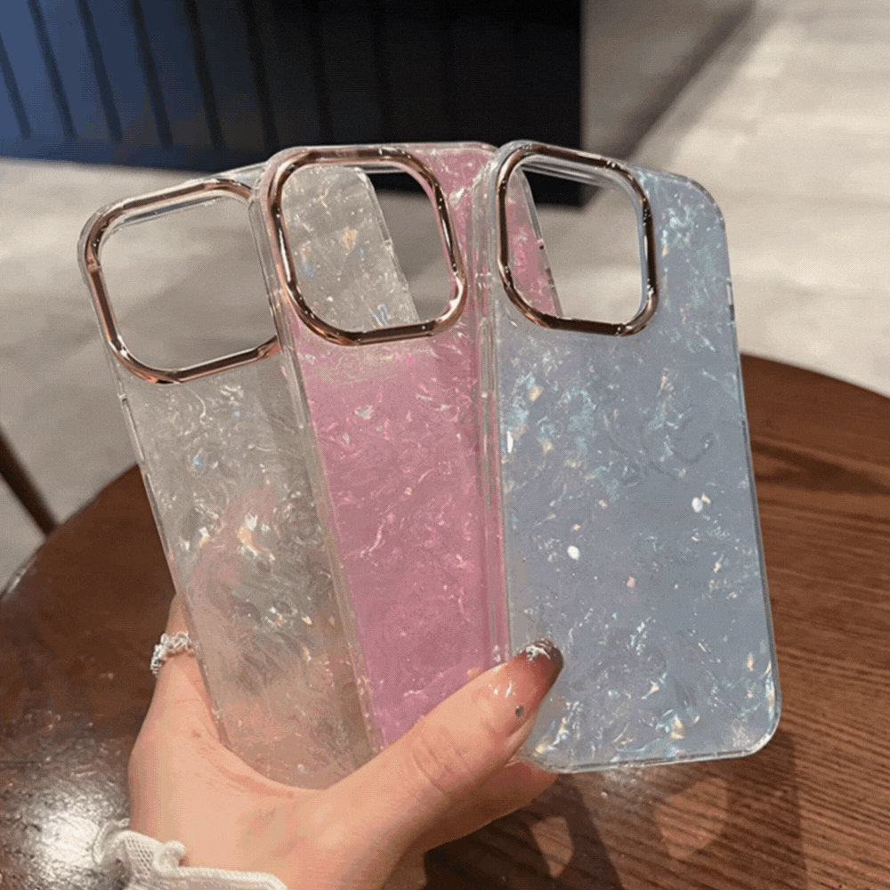 グリッターシェルフレームiPhoneケース