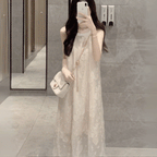 ふわりと軽やか｜ノースリーブ刺繍ワンピース